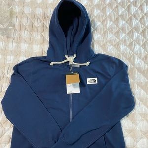 Navy hooded zip sweatshirt by The North Face